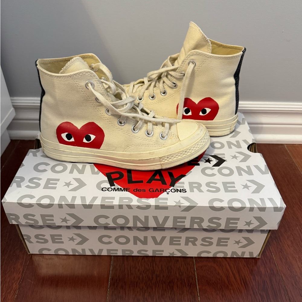 Comme des garcons cream Converse